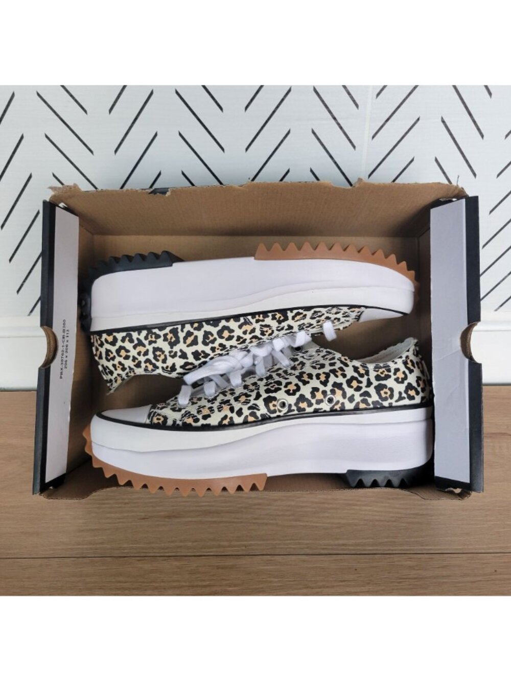 ❤️Converse Run Star Hike Platform Archive Leopard 9 Women's Shoes White A16286C - Picture 13 of 15